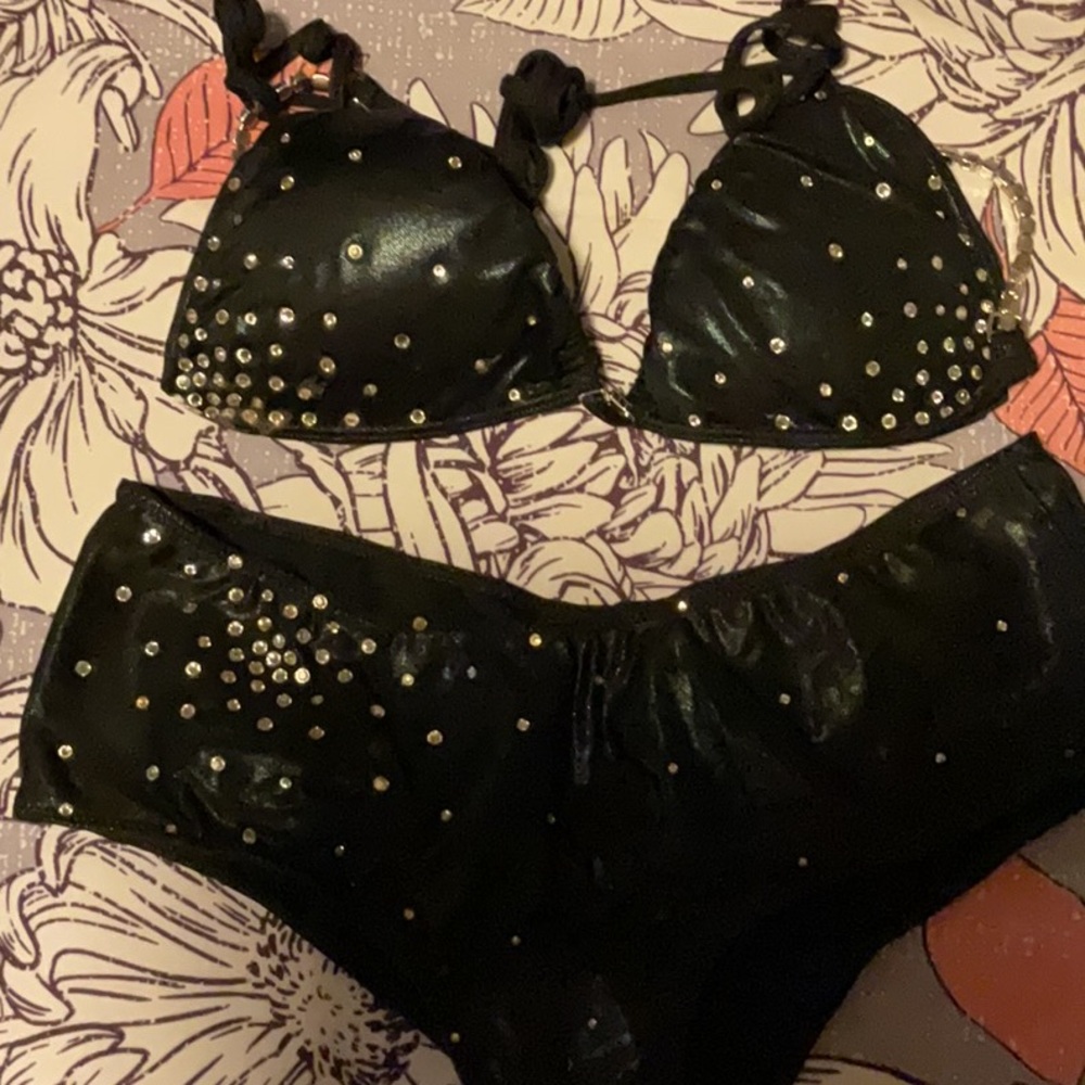 Black Studded Bikini Set